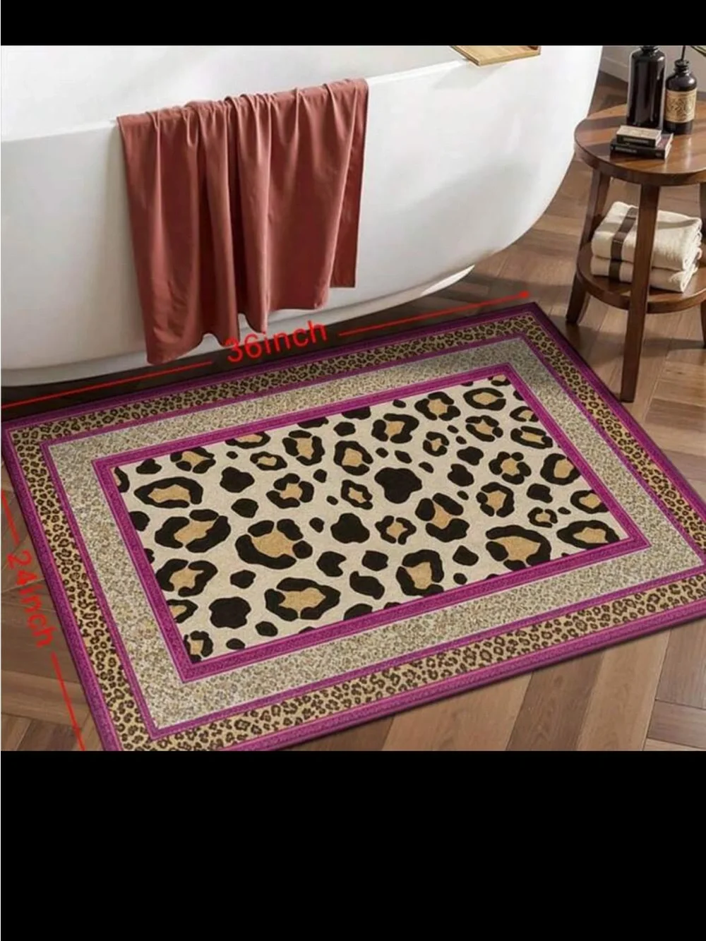 Pink Leopard Print Area Rug